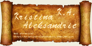 Kristina Aleksandrić vizit kartica